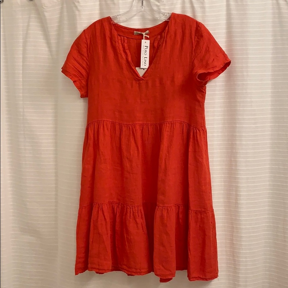 FRANCESCA BETTINI Red Italian linen dress